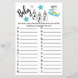 HAI BABY ABC BABY SHOWER SPIELKARTE FLYER