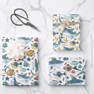 Hai Baby Boy Wrapping Paper Sheets Set 3 Geschenkpapier Set