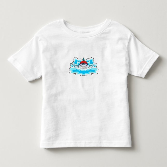 Hai beim Baden mit Schwimmbrille Kleinkind T-shirt (Vorderseite)