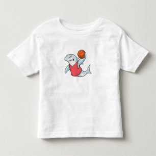 Hai beim Sport mit Basketball Kleinkind T-shirt