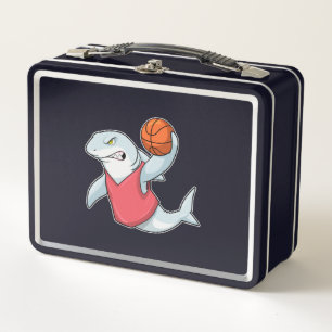 Hai beim Sport mit Basketball Metall Brotdose