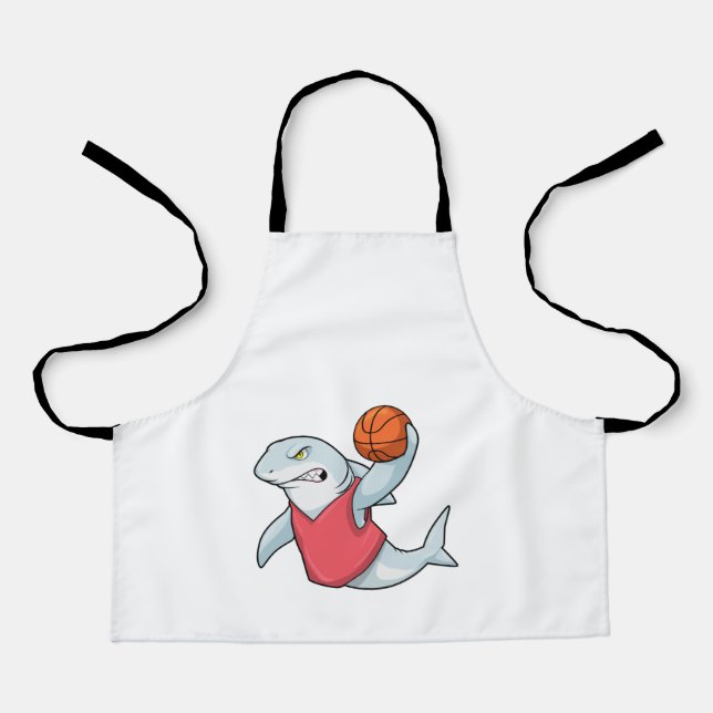 Hai beim Sport mit Basketball Schürze (Vorderseite)