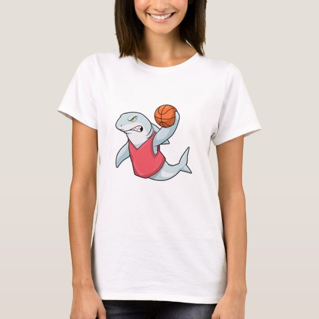 Hai beim Sport mit Basketball T-Shirt (Vorderseite)