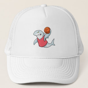 Hai beim Sport mit Basketball Truckerkappe