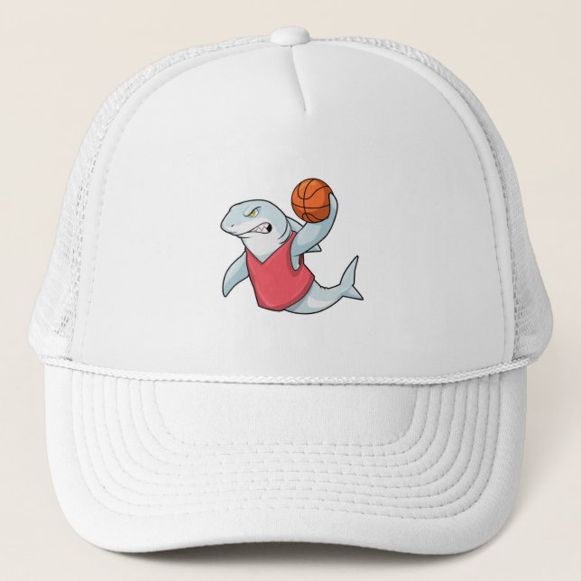 Hai beim Sport mit Basketball Truckerkappe (Vorderseite)