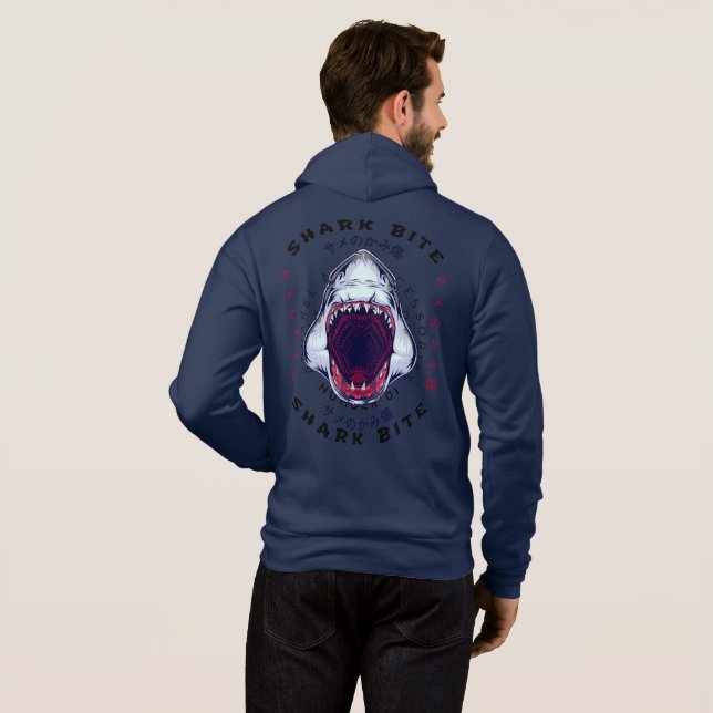 Hai, beißen | Stilvolles, modernes Geschenk Hoodie (Schwarz voll)