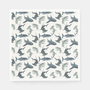Hai Birthday Party Napkins   Beach Club Sharks Serviette