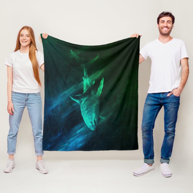 Hai Blau-Grün 50 x 60 Fleece-Decke Fleecedecke (Beispiel)