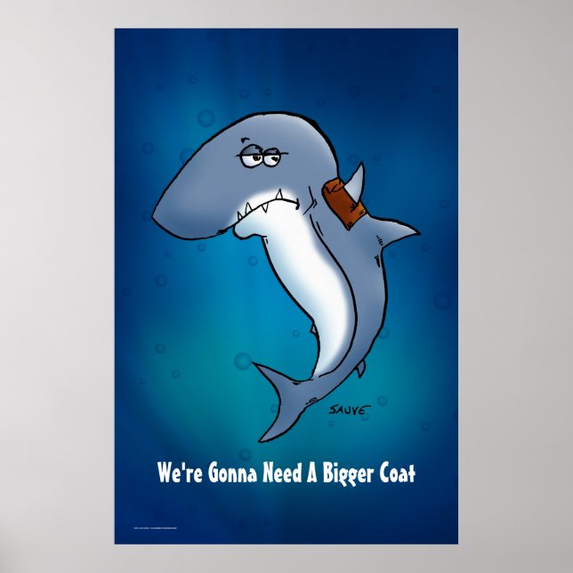 Hai braucht ein größeres Cartoon-Poster Poster (Vorne)