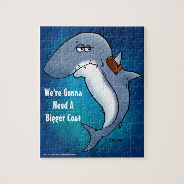 Hai braucht ein größeres Coat Funny Cartoon Puzzle (Vertikal)