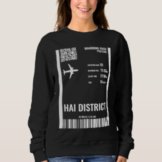 Hai-Distrikt Tansania Bordkarte Flugticket Sweatshirt