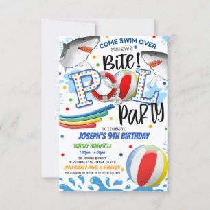 Hai-Einladung zum Poolparty Einladung