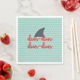 Hai-Fin-Napkins mit Wellen Dun Dun Dun Dun Serviette