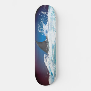 Hai Fin Ominous Dark Blood Red Night Sky Ozean Skateboard