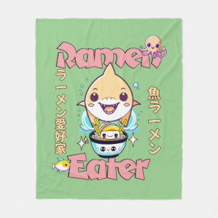 Hai Fisch Ramen Eater - asiatische Lebensmittel Li Fleecedecke