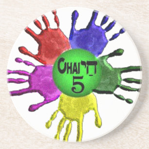 hai Five.png Sandstein Untersetzer