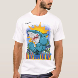 Hai Flechten Muskeln Sea Life und Sunshine Unisex T-Shirt