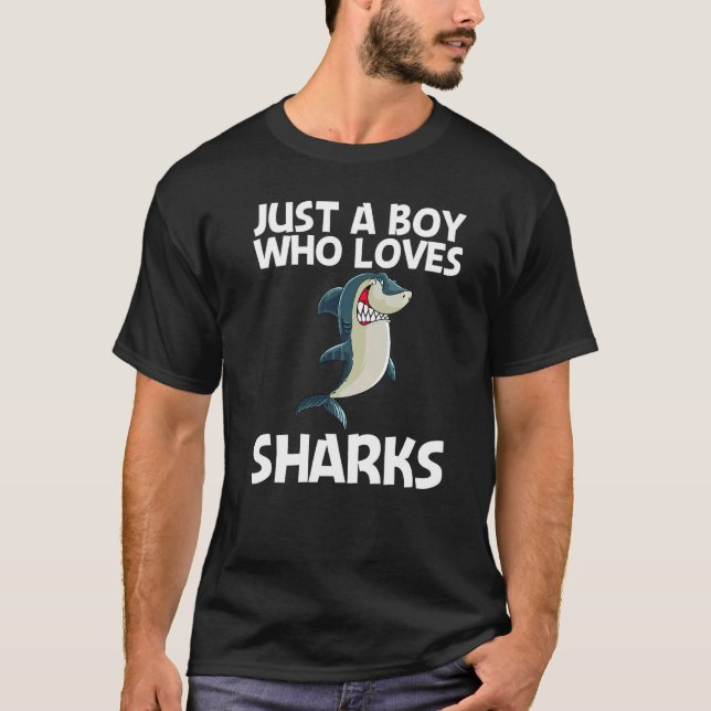 Hai für Jungen Kinder Weißer Hai T-Shirt (Vorderseite)