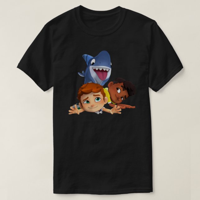 Hai-Hund mit drei Zeichen T-Shirt (Design vorne)