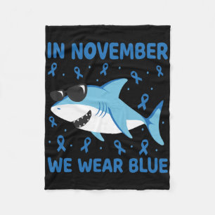Hai im November tragen wir blauen Diabetes Kinder Fleecedecke