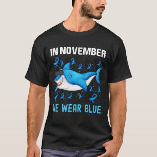 Hai im November tragen wir Blaues Diabetes-Bewusst T-Shirt