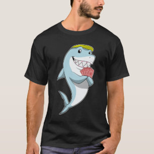 Hai im Poker mit Poker-Karten T-Shirt