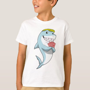 Hai im Poker mit Poker-Karten T-Shirt