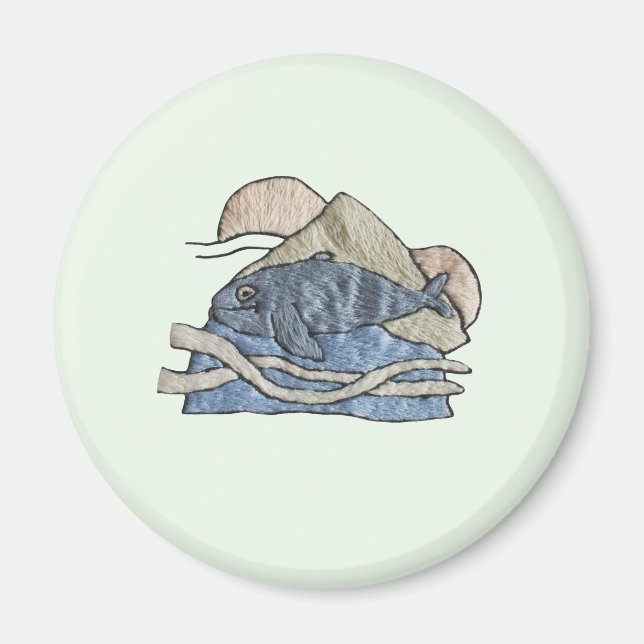 Hai im Stickdesign Magnet (Vorne)
