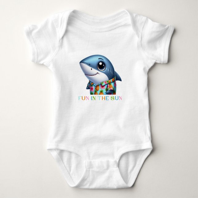 Hai im Urlaub Baby Strampler (Vorderseite)