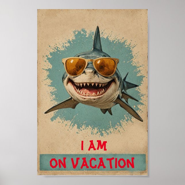Hai im Urlaub Vintag Poster (Vorne)