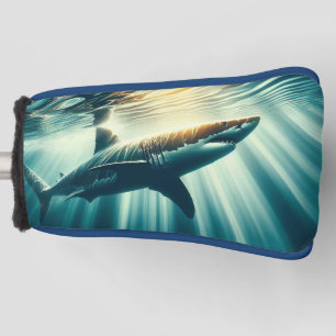 Hai in der Tiefsee und Sonnenlicht Golf Headcover