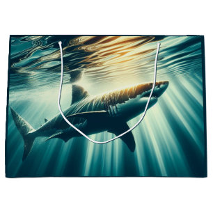 Hai in der Tiefsee und Sonnenlicht Große Geschenktüte