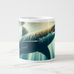 Hai in der Tiefsee und Sonnenlicht Jumbo-Tasse