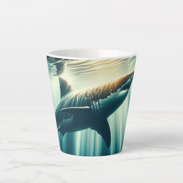 Hai in der Tiefsee und Sonnenlicht Milchtasse (Vorderseite)