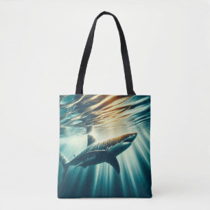 Hai in der Tiefsee und Sonnenlicht Tasche
