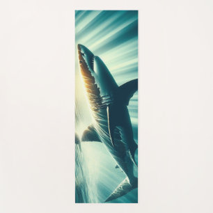 Hai in der Tiefsee und Sonnenlicht Yogamatte