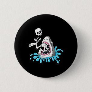 Hai isst Skeleton Spaß Halloween Jungs Mädchen Kin Button