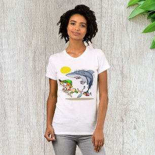 Hai jagen T - Shirt einer jungen Frau
