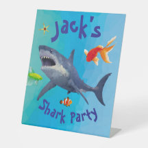 Hai-Kinder-Party-Schild