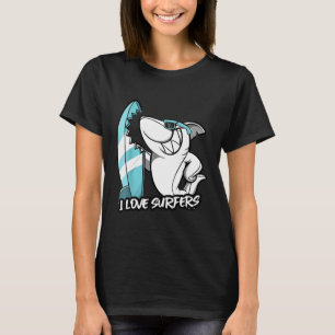 Hai-Lieben-Surfbretter zum Biss in Haidesign T-Shirt