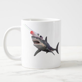 Hai mit Laserstrahl auf seinem Kopf Jumbo-Tasse