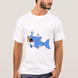 Hai mit Pizza als Köder T-Shirt