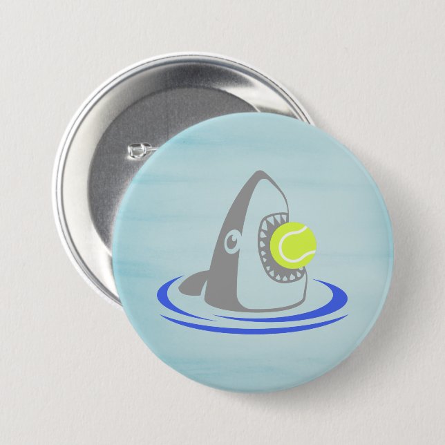 Hai mit Tennisball Button (Vorne & Hinten)