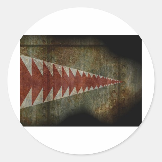 Hai-Mundstruktur Runder Aufkleber (Vorderseite)