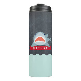 Hai Navy Blau unter Wasser Thermosbecher