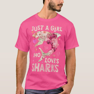 Hai nur ein Mädchen, das Haie Liebe Tierfluss T-Shirt