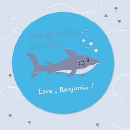 Hai Ozean Birthday Blue Favor Sticker