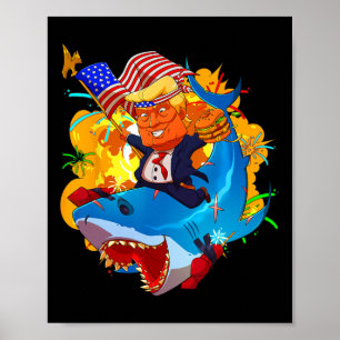 Hai Patriotic Unique 4. Juli Amerikanische Flagge Poster