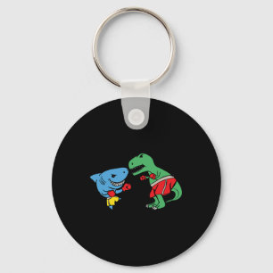 Hai-Schlag-T-Rex-Dinosaurier-Lustige-Kampf-Boxkamp Schlüsselanhänger