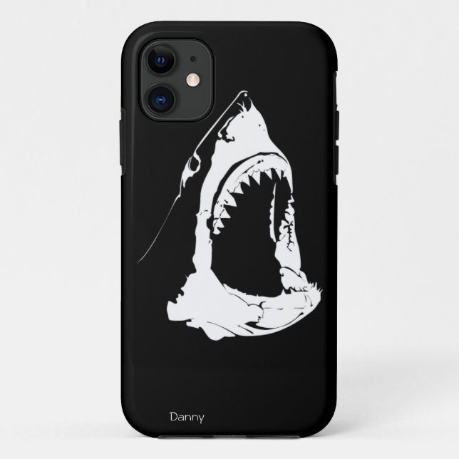 Hai-Schwarzweiss-Entwurf Case-Mate iPhone Hülle (Rückseite)